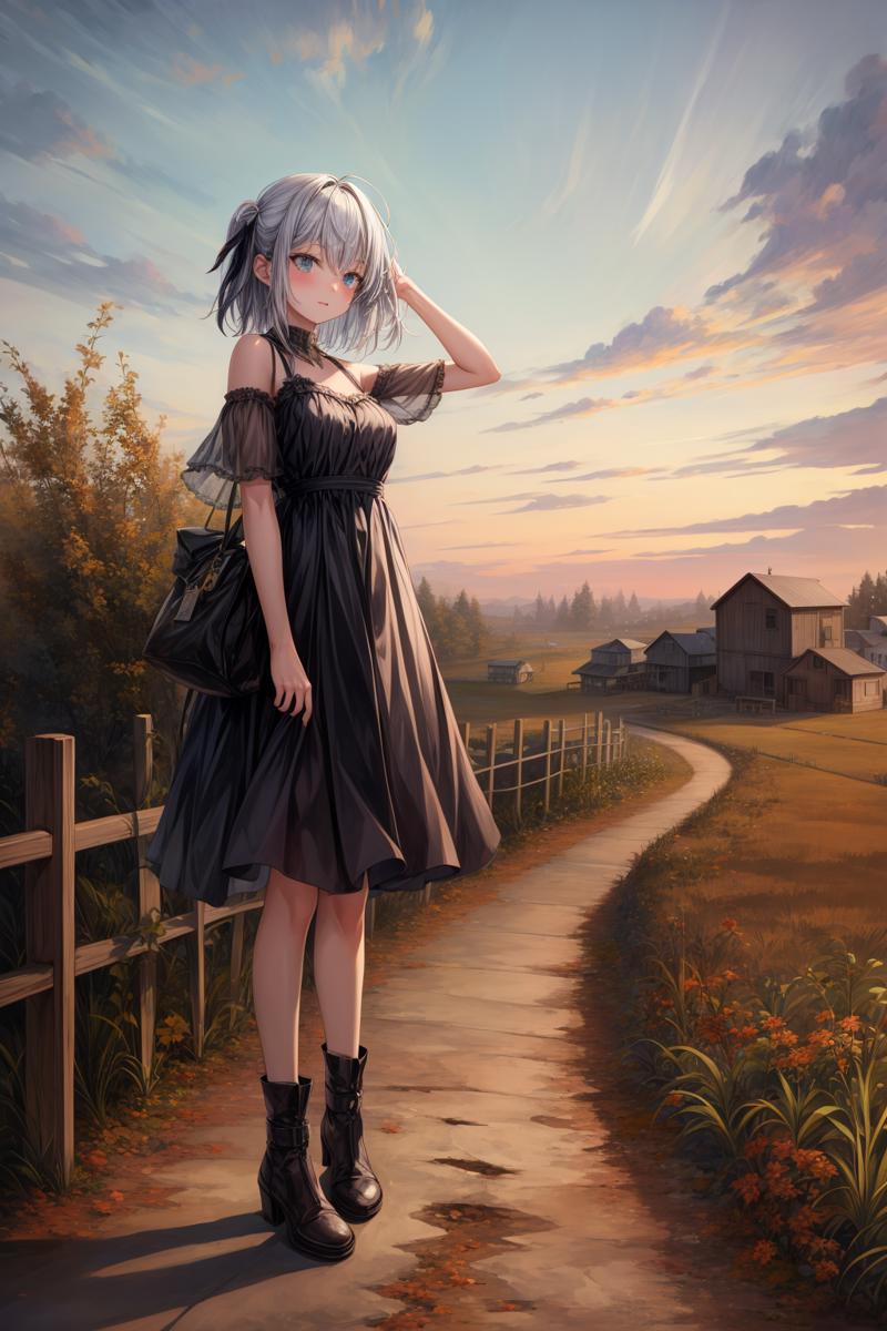 00127-2598443986-1girl, post-apocalypse, ravaged farmland, withered crops, barren soil, desperate farmers, detailed background, , ((masterpiece)).png